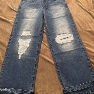 Distressed Blue washed Jeans